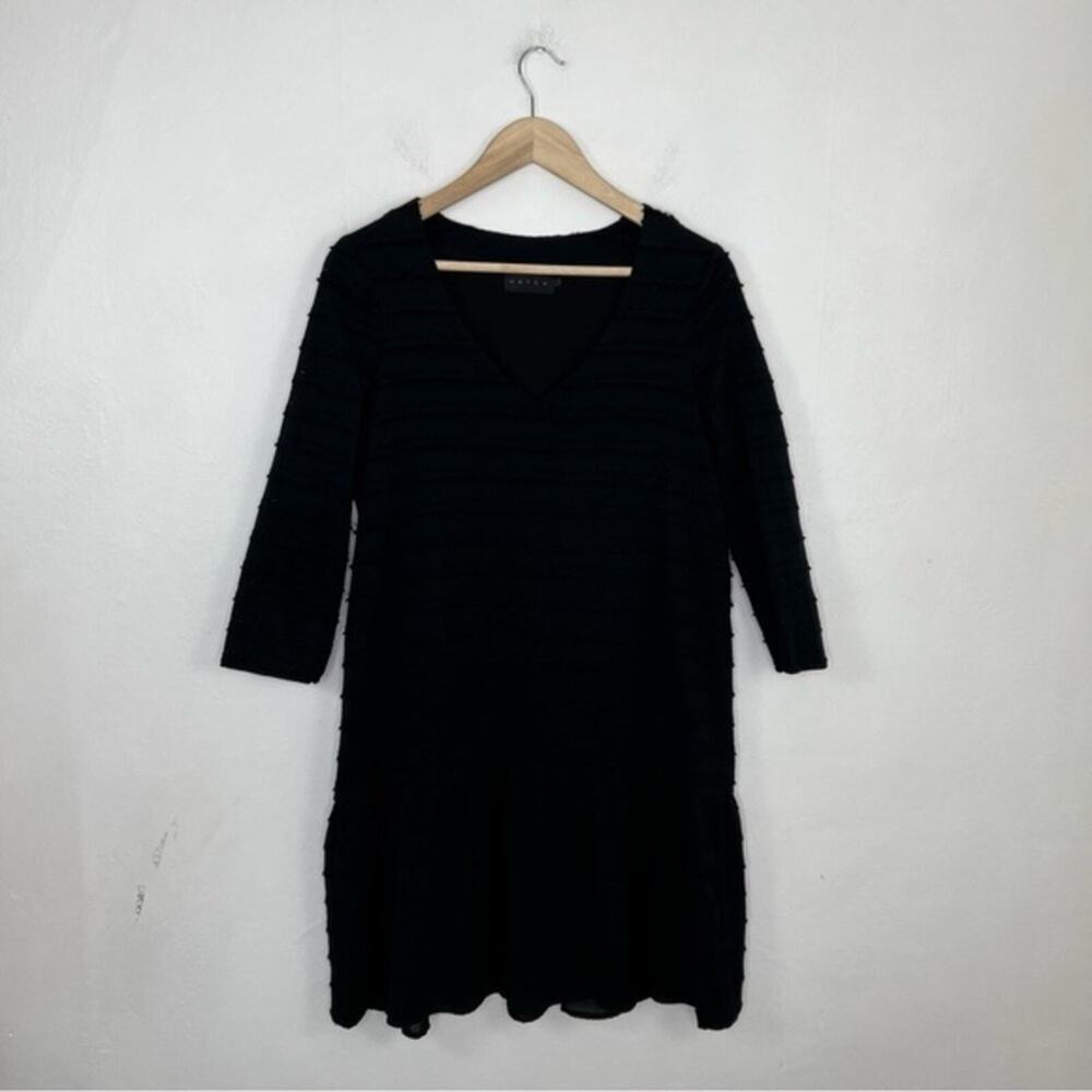 HATCH Maternity Black V Neck Long Sleeve Tent Dress Size Small